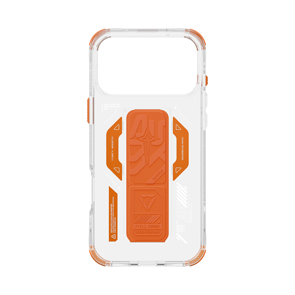 Picture of Apple iPhone 17 Pro Max 6.9 Case | Skinarma Helio Magcharge Grip Stand Droop Protection Case for iPhone 17 Pro Max 6.9 (Orange)