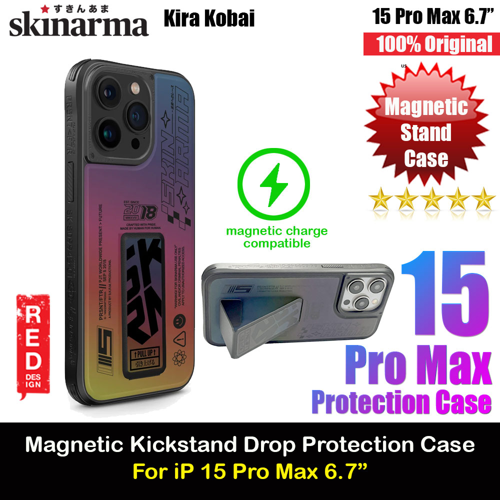 Picture of Skinarma Magnetic Charge Kickstand Grip Stand Drop Protection Case for iPhone 15 Pro Max 6.7 (Kira Kobai Hologram) Apple iPhone 15 Pro Max 6.7- Apple iPhone 15 Pro Max 6.7 Cases, Apple iPhone 15 Pro Max 6.7 Covers, iPad Cases and a wide selection of Apple iPhone 15 Pro Max 6.7 Accessories in Malaysia, Sabah, Sarawak and Singapore 