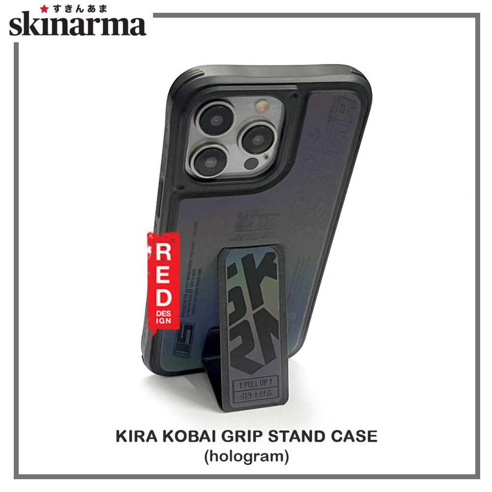 Picture of Apple iPhone 15 Pro 6.1 Case | Skinarma Magnetic Charge Kickstand Grip Stand Drop Protection Case for iPhone 15 Pro 6.1 (Kira Kobai Hologram)