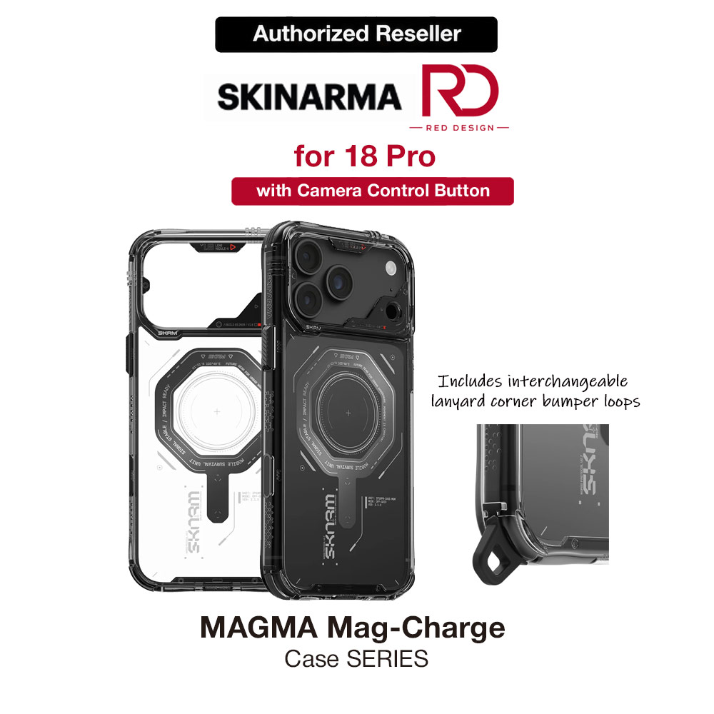 Picture of Skinarma MAGMA Magnetic Charge Drop Protection Case with Camera Control Button for iPhone 18 Pro 6.3 - Graphite Apple iPhone 18 Pro- Apple iPhone 18 Pro Cases, Apple iPhone 18 Pro Covers, iPad Cases and a wide selection of Apple iPhone 18 Pro Accessories in Malaysia, Sabah, Sarawak and Singapore 