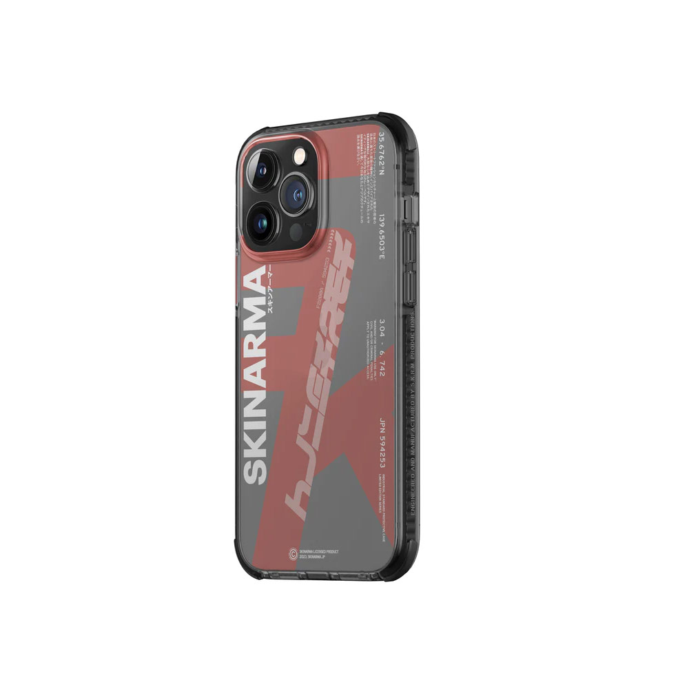 Picture of Apple iPhone 14 Plus 6.7 Case | Skinarma Raku Hybrid Waveline Impact Bumper with Enhanced 4 Corners Drop Protection Case for iPhone 14 Plus 6.7 (Orange)