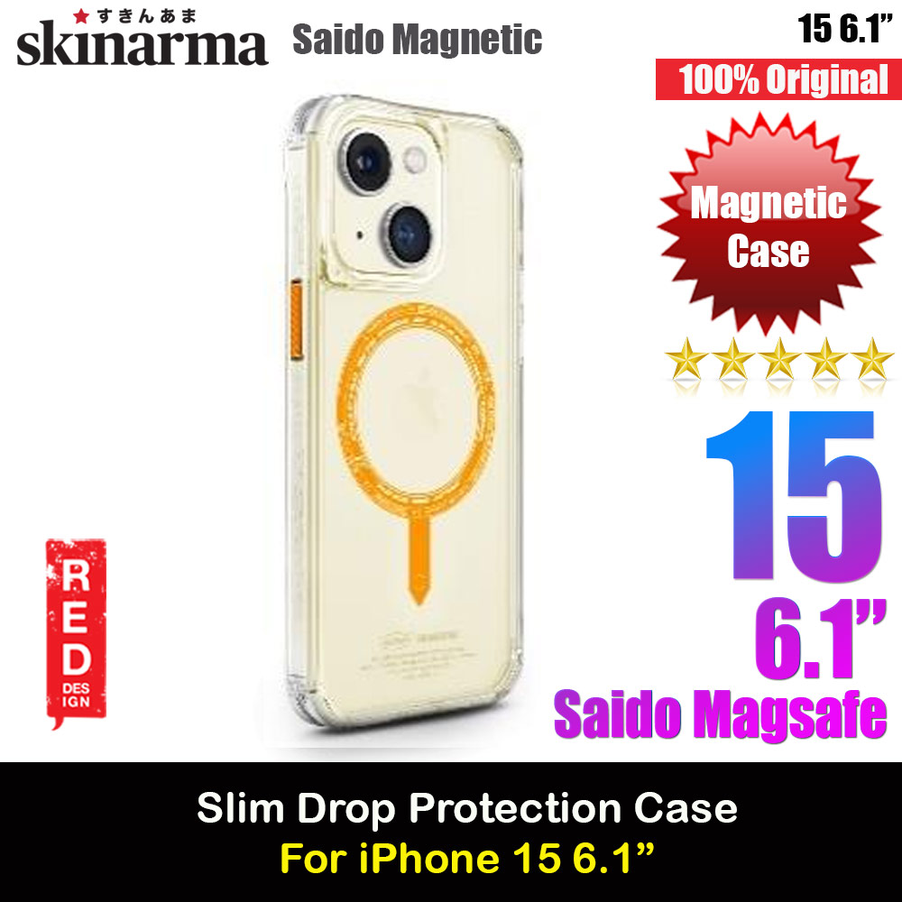 Picture of Skinarma Saido Magsafe Series Drop Protection Case for iPhone 15 6.1 (Orange) Apple iPhone 15 6.1- Apple iPhone 15 6.1 Cases, Apple iPhone 15 6.1 Covers, iPad Cases and a wide selection of Apple iPhone 15 6.1 Accessories in Malaysia, Sabah, Sarawak and Singapore 