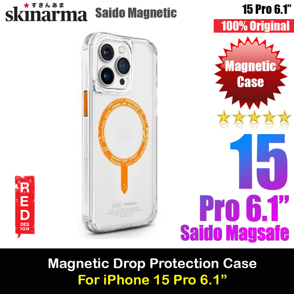 Picture of Skinarma Saido Magsafe Series Drop Protection Case for iPhone 15 Pro 6.1 (Orange) Apple iPhone 15 Pro 6.1- Apple iPhone 15 Pro 6.1 Cases, Apple iPhone 15 Pro 6.1 Covers, iPad Cases and a wide selection of Apple iPhone 15 Pro 6.1 Accessories in Malaysia, Sabah, Sarawak and Singapore 
