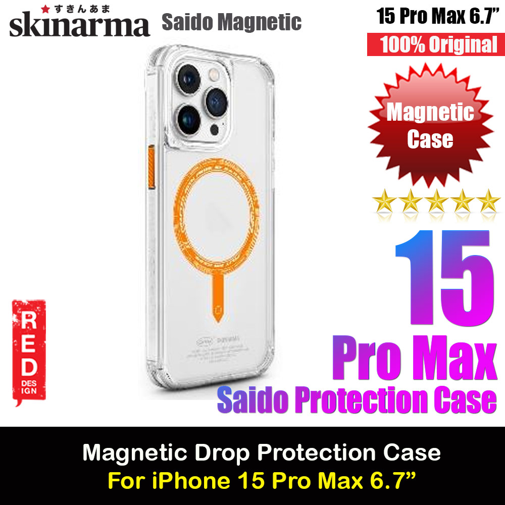 Picture of Skinarma Saido Magsafe Series Drop Protection Case for iPhone 15 Pro Max 6.7 (Orange) Apple iPhone 15 Pro Max 6.7- Apple iPhone 15 Pro Max 6.7 Cases, Apple iPhone 15 Pro Max 6.7 Covers, iPad Cases and a wide selection of Apple iPhone 15 Pro Max 6.7 Accessories in Malaysia, Sabah, Sarawak and Singapore 