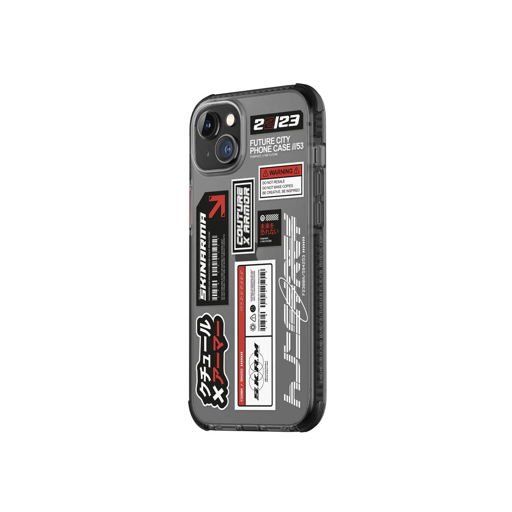 Picture of Apple iPhone 14 6.1 Case | Skinarma Taito Hybrid Waveline Impact Bumper with Enhanced 4 Corners Drop Protection Case for iPhone 14 6.1 (Smoke)