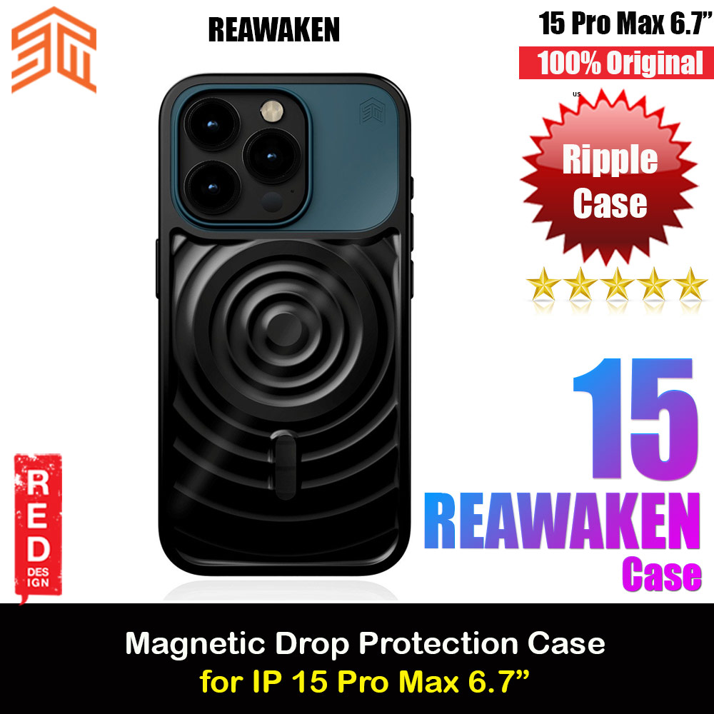 Picture of STM Reawaken Ripple Drop Magnetic Protection Case for iPhone 15 Pro 6.1 (Solid Black Atlantic) Apple iPhone 15 Pro 6.1- Apple iPhone 15 Pro 6.1 Cases, Apple iPhone 15 Pro 6.1 Covers, iPad Cases and a wide selection of Apple iPhone 15 Pro 6.1 Accessories in Malaysia, Sabah, Sarawak and Singapore 