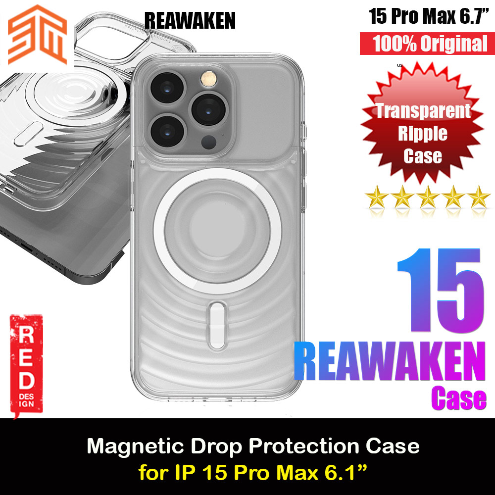 Picture of STM Reawaken Ripple Drop Magnetic Protection Transparent Case for iPhone 15 Pro Max 6.7 (Clear) Apple iPhone 15 Pro Max 6.7- Apple iPhone 15 Pro Max 6.7 Cases, Apple iPhone 15 Pro Max 6.7 Covers, iPad Cases and a wide selection of Apple iPhone 15 Pro Max 6.7 Accessories in Malaysia, Sabah, Sarawak and Singapore 