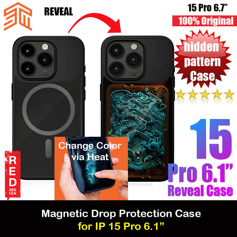 Picture of STM Reveal Hidden Pattern Magnetic Drop Protection Case for iPhone 15 Pro 6.1 (Black Realm) Apple iPhone 15 Pro 6.1- Apple iPhone 15 Pro 6.1 Cases, Apple iPhone 15 Pro 6.1 Covers, iPad Cases and a wide selection of Apple iPhone 15 Pro 6.1 Accessories in Malaysia, Sabah, Sarawak and Singapore 