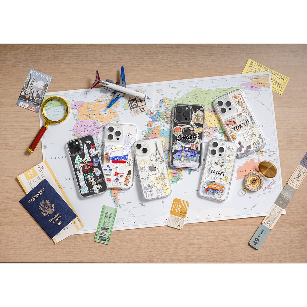 Picture of Apple iPhone 15 Pro 6.1 Case | Switcheasy Travel City Double In Mold Decoration Fashionable Magsafe Compatible Case for Apple iPhone 15 Pro 6.1 (Tokyo)