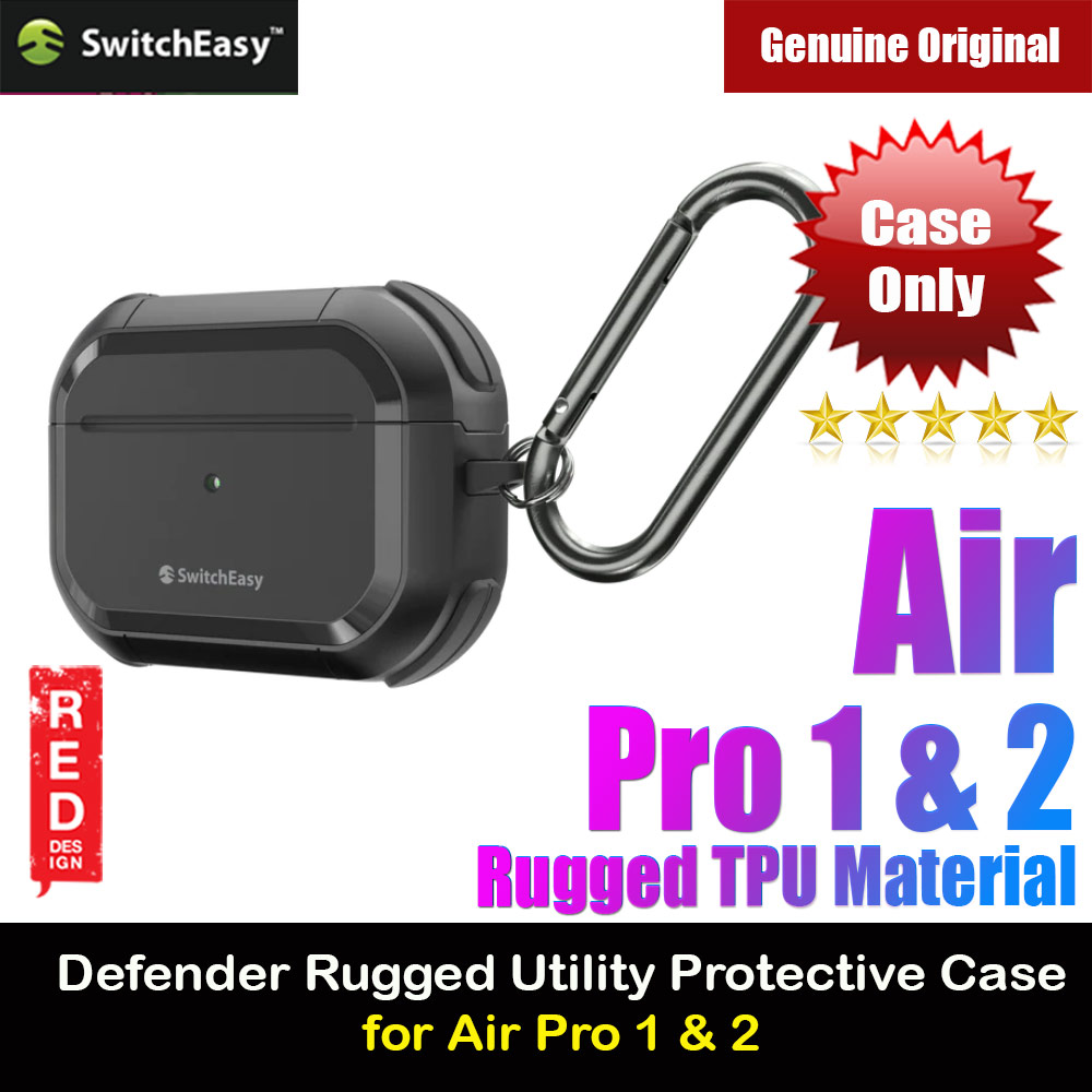 Picture of Switcheasy Defender Rugged Utility Drop Protection Protective Case with Carabiner for Airpods Pro 1 & 2 (Black) Apple Airpods Pro 2- Apple Airpods Pro 2 Cases, Apple Airpods Pro 2 Covers, iPad Cases and a wide selection of Apple Airpods Pro 2 Accessories in Malaysia, Sabah, Sarawak and Singapore 