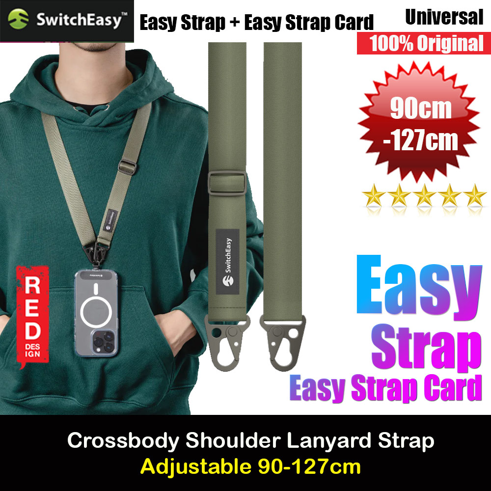 Picture of Switcheasy Easy Strap Crossbody Lanyard Shoulder Holder Card Link Adjustable Strap for any closed-bottom phone case (Army Green) Red Design- Red Design Cases, Red Design Covers, iPad Cases and a wide selection of Red Design Accessories in Malaysia, Sabah, Sarawak and Singapore 