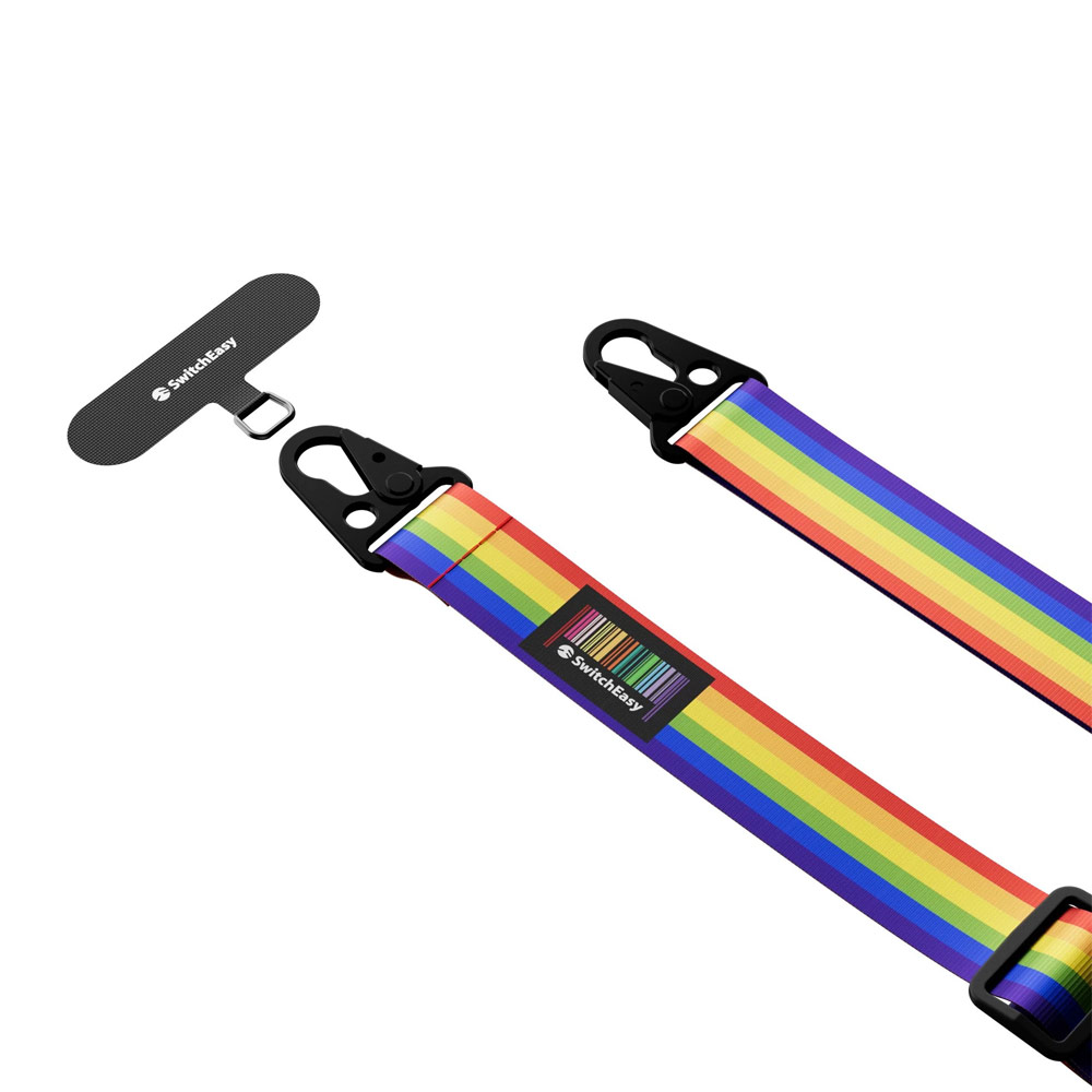 Picture of Switcheasy Easy Strap Silky Smooth Design Crossbody Lanyard Shoulder Holder Card Link Adjustable Strap 25mm for any closed-bottom phone case (Rainbow)