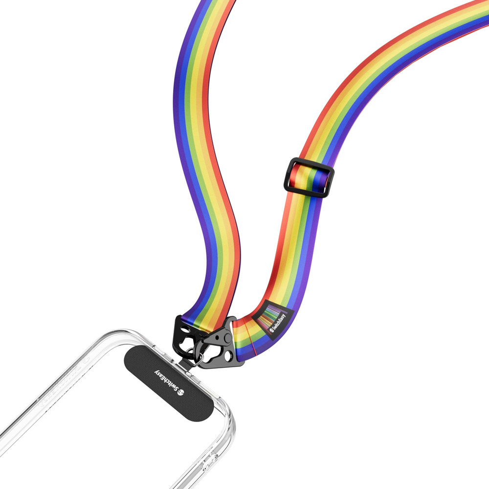 Picture of Switcheasy Easy Strap Silky Smooth Design Crossbody Lanyard Shoulder Holder Card Link Adjustable Strap 25mm for any closed-bottom phone case (Rainbow)