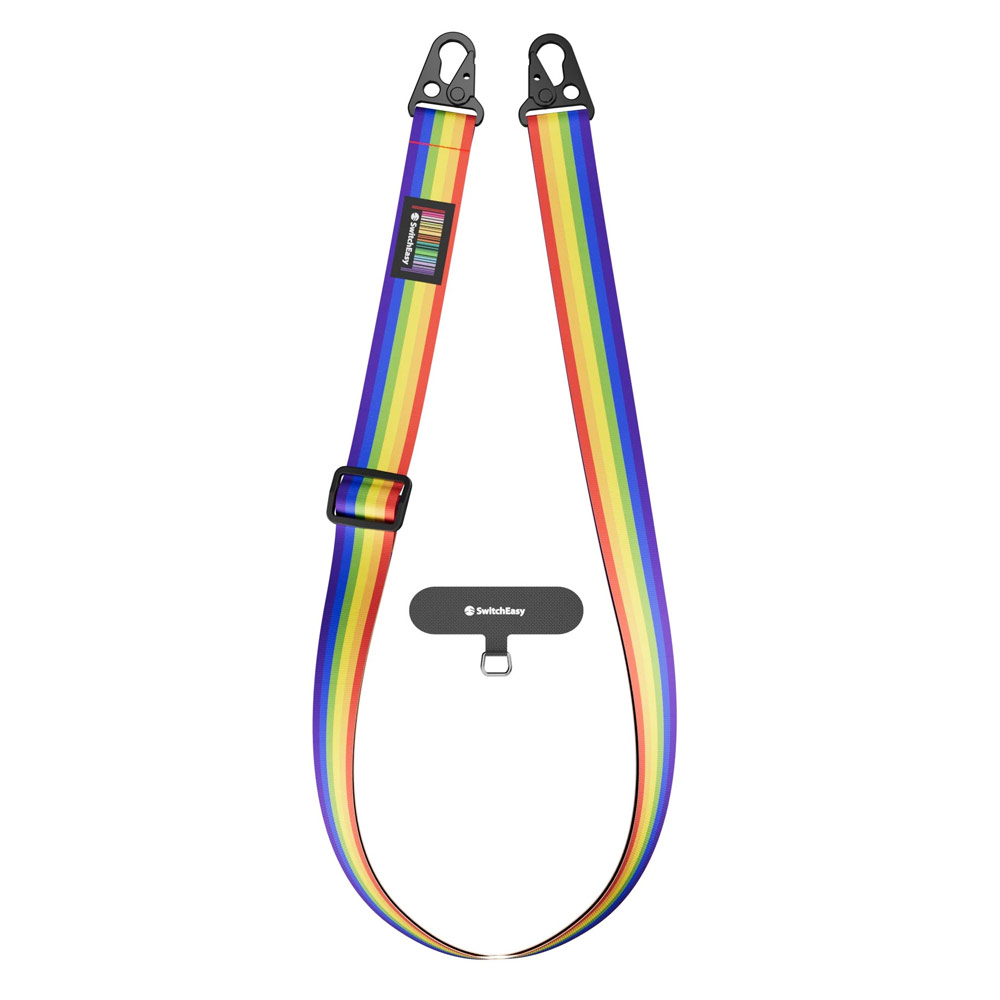 Picture of Switcheasy Easy Strap Silky Smooth Design Crossbody Lanyard Shoulder Holder Card Link Adjustable Strap 25mm for any closed-bottom phone case (Rainbow)