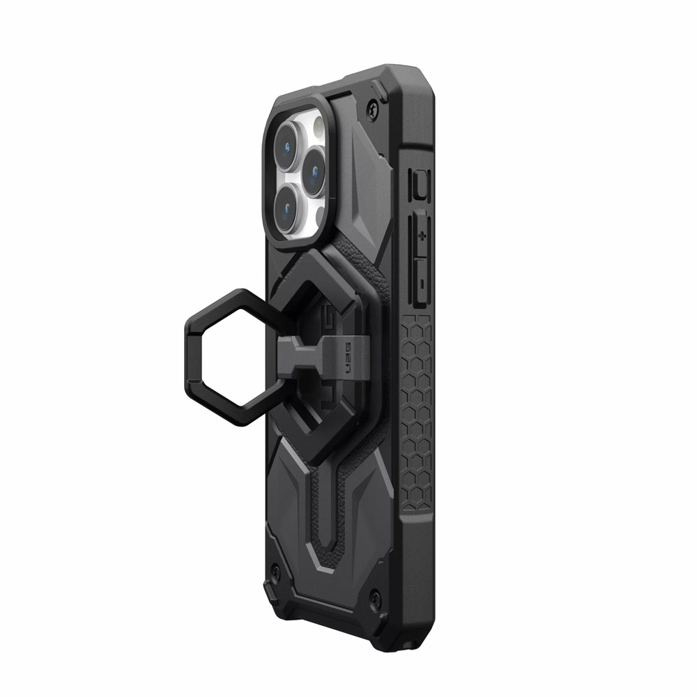 Picture of UAG Magnetic Ring Stand Holder Phone Grip and Kickstand Stand Compatible with Magsafe (Black Silver)