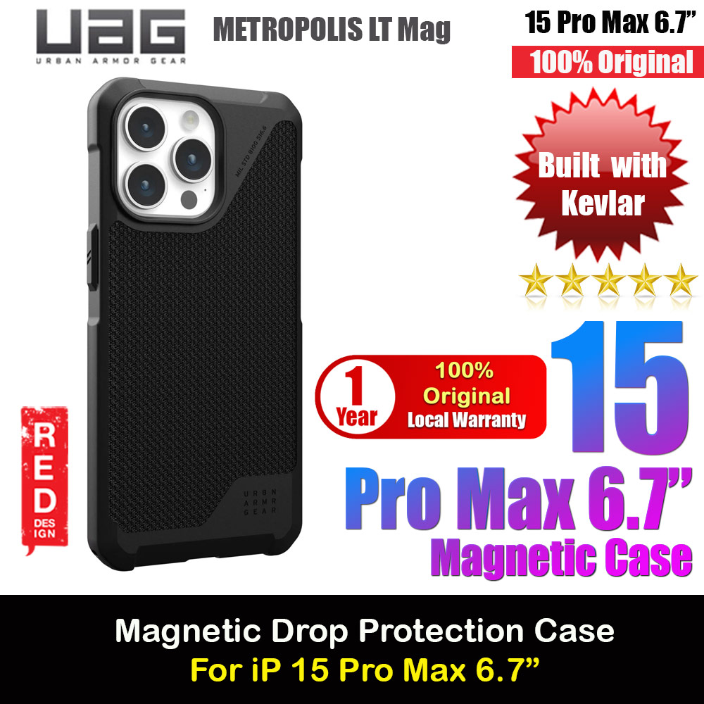 Picture of UAG Metropolis LT Magsafe Drop Proof Shock Absorbing Drop Protection Case for iPhone 15 Pro Max 6.7 (Kevlar Black) Apple iPhone 15 Pro Max 6.7- Apple iPhone 15 Pro Max 6.7 Cases, Apple iPhone 15 Pro Max 6.7 Covers, iPad Cases and a wide selection of Apple iPhone 15 Pro Max 6.7 Accessories in Malaysia, Sabah, Sarawak and Singapore 