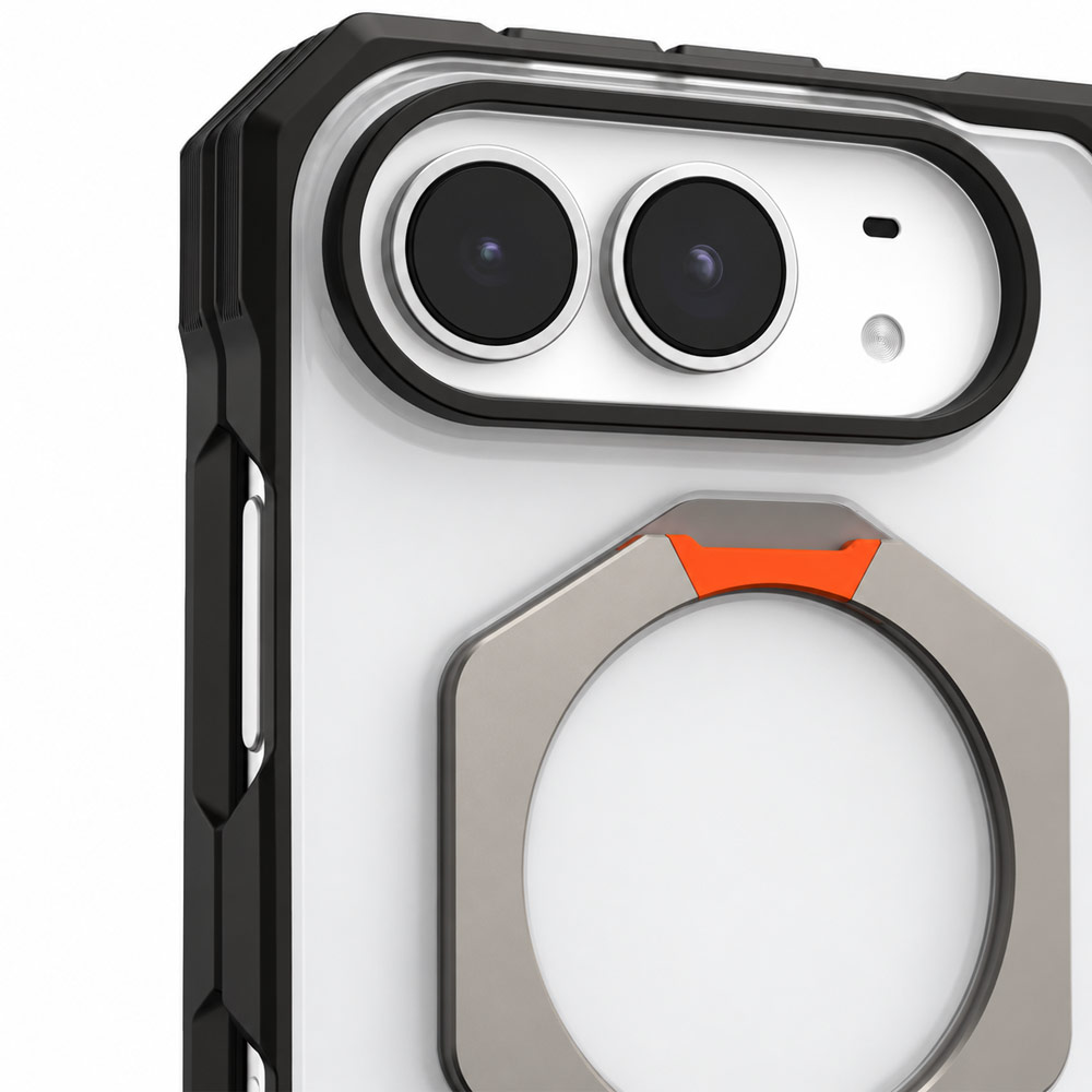Picture of Apple iPhone Duo Case | UAG Mouve XTE Rotatable Metal Kickstand Magnetic Drop Protection Case for iPhone Duo - Ice