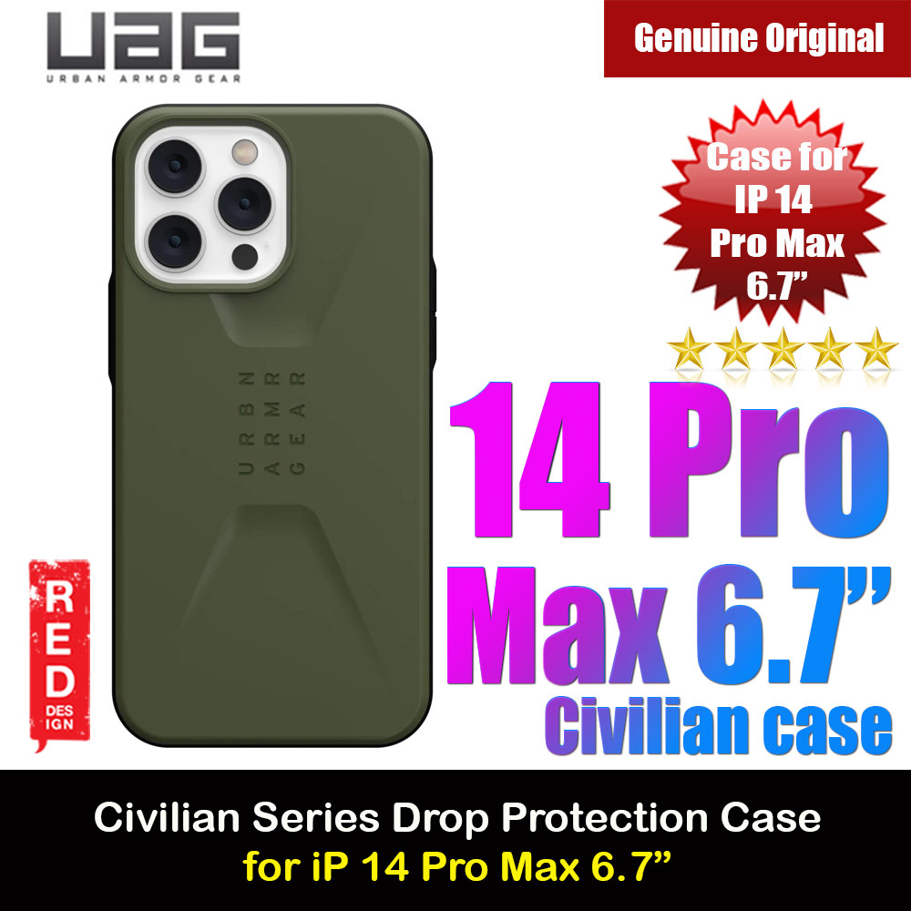 Picture of UAG Civilian Drop Proof Protection Case for iPhone 14 Pro Max 6.7 (Olive) Apple iPhone 14 Pro Max 6.7- Apple iPhone 14 Pro Max 6.7 Cases, Apple iPhone 14 Pro Max 6.7 Covers, iPad Cases and a wide selection of Apple iPhone 14 Pro Max 6.7 Accessories in Malaysia, Sabah, Sarawak and Singapore 