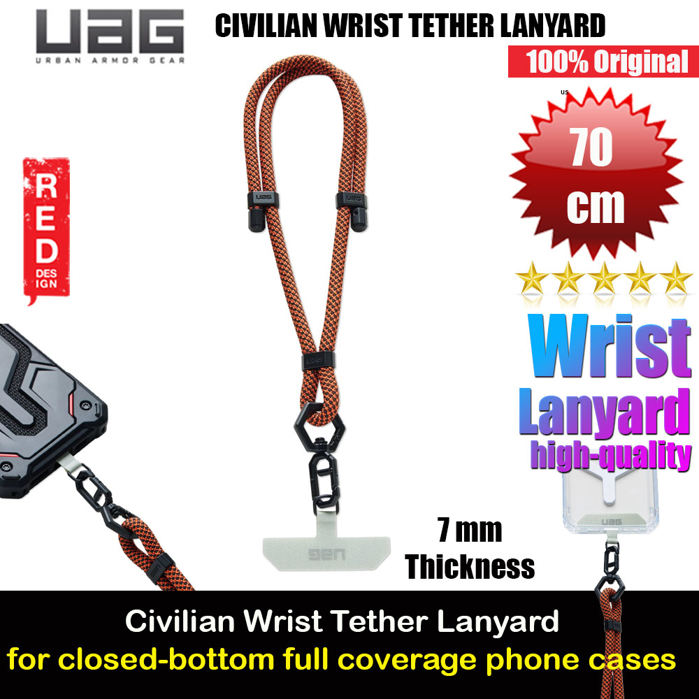 Picture of UAG Civilian Wrist Tether Lanyard Holder Link Strap for Phone case (Rust Black) Red Design- Red Design Cases, Red Design Covers, iPad Cases and a wide selection of Red Design Accessories in Malaysia, Sabah, Sarawak and Singapore 