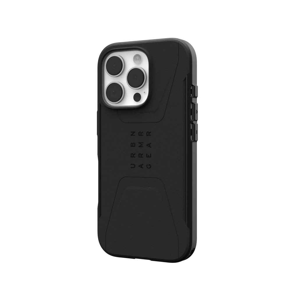 Picture of Apple iPhone 16 Pro 6.3 Case | UAG Civilian Magsafe Drop Proof Shock Absorbing Drop Protection Case Case for iPhone 16 Pro 6.3 (Black)