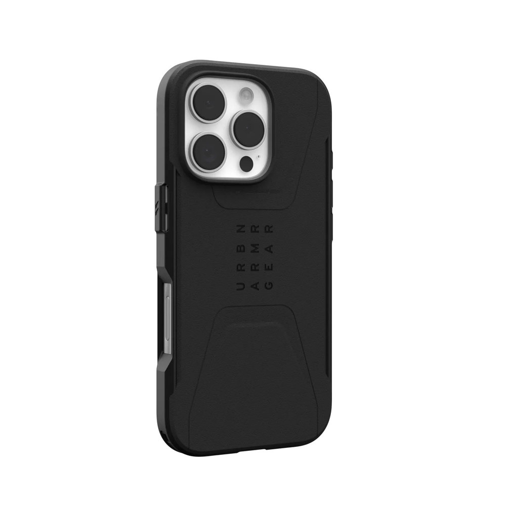 Picture of Apple iPhone 16 Pro 6.3 Case | UAG Civilian Magsafe Drop Proof Shock Absorbing Drop Protection Case Case for iPhone 16 Pro 6.3 (Black)