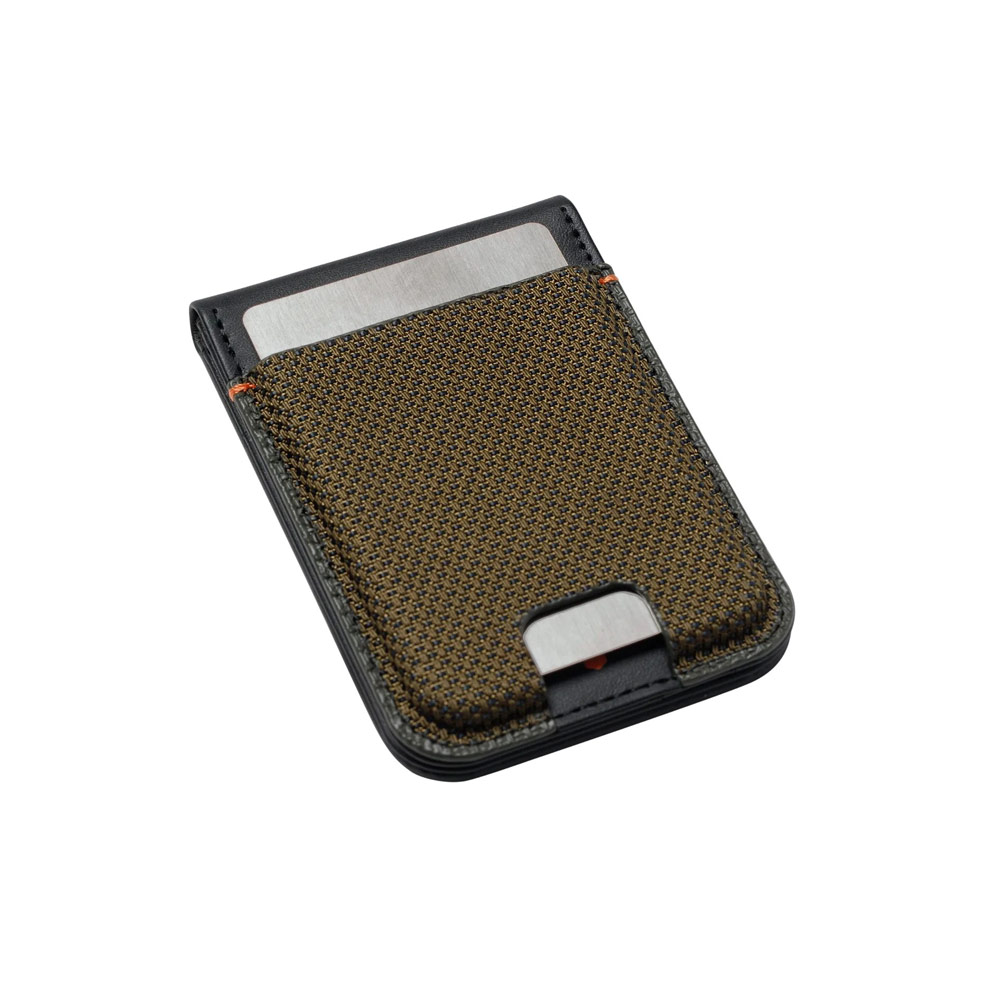 Picture of Apple iPhone 13 6.1  | UAG Metropolis Kevlar Leather MagSafe Wallet and Stand Kickstand Card Holder Phone Stand (Kevlar Element Green)