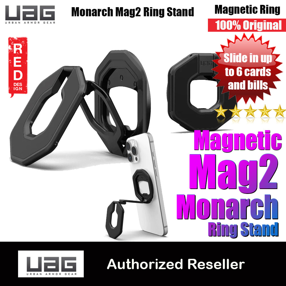 Picture of UAG Monarch Mag2 Dual Magnetic Ring Stand Holder Phone Grip and Kickstand Stand (Black) Red Design- Red Design Cases, Red Design Covers, iPad Cases and a wide selection of Red Design Accessories in Malaysia, Sabah, Sarawak and Singapore 