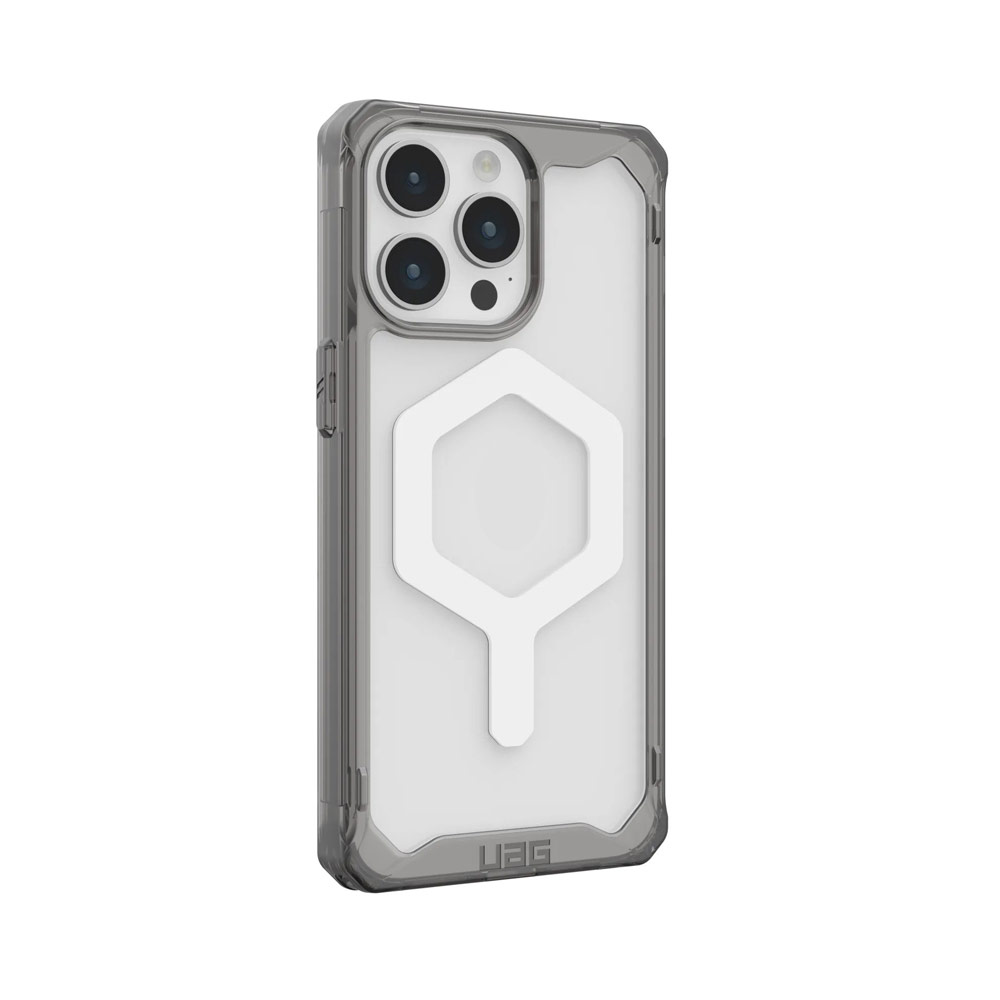 Picture of Apple iPhone 15 Pro 6.1 Case | UAG Plyo Magsafe Compatible Drop Proof Shock Impact Resistant Transparent Clear Case for iPhone 15 Pro 6.1 (Ash White)