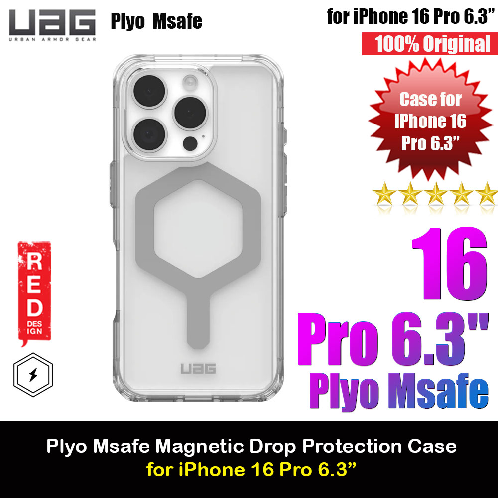 Picture of UAG Plyo Magsafe Drop Proof Shock Impact Resistant Transparent Clear Case for iPhone 16 Pro 6.3 (Ice Silver) Apple iPhone 16 Pro 6.3- Apple iPhone 16 Pro 6.3 Cases, Apple iPhone 16 Pro 6.3 Covers, iPad Cases and a wide selection of Apple iPhone 16 Pro 6.3 Accessories in Malaysia, Sabah, Sarawak and Singapore 
