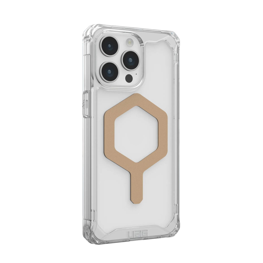 Picture of Apple iPhone 15 Pro 6.1 Case | UAG Plyo Magsafe Compatible Drop Proof Shock Impact Resistant Transparent Clear Case for iPhone 15 Pro 6.1 (Ice Gold)