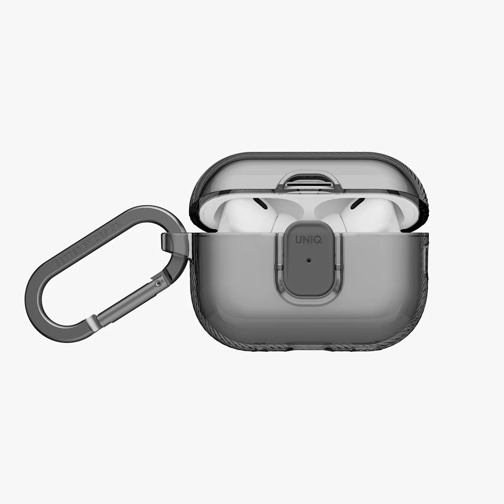 Picture of Apple Airpods Pro 3 Case | Uniq Glase Pro Ultra-Clear Snap Closure Case for Airpods Pro 3 3rd Gen 2025 (Smoke)