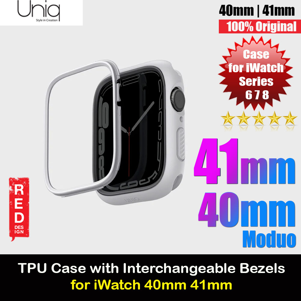Picture of Uniq Moduo Mix and Match Color TPU Bumper with Polycarbonate Bezel Series Case for Apple Watch 41mm 40mm (Chalk Stone Grey) Apple Watch 41mm- Apple Watch 41mm Cases, Apple Watch 41mm Covers, iPad Cases and a wide selection of Apple Watch 41mm Accessories in Malaysia, Sabah, Sarawak and Singapore 