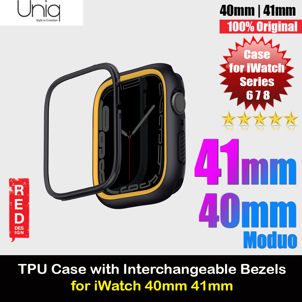 Picture of Uniq Moduo Mix and Match Color TPU Bumper with Polycarbonate Bezel Series Case for Apple Watch 41mm 40mm (Black Mustard) Apple Watch 41mm- Apple Watch 41mm Cases, Apple Watch 41mm Covers, iPad Cases and a wide selection of Apple Watch 41mm Accessories in Malaysia, Sabah, Sarawak and Singapore 