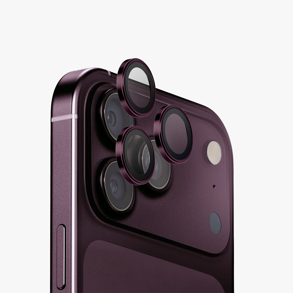 Picture of Apple iPhone 18 Pro Max  | Uniq Optix AluGuard Camera Aluminum Frame Anti Reflection HD Clarity Camera Lens Protector for iPhone 18 Pro iPhone 18 Pro Max - Royal Burgundy