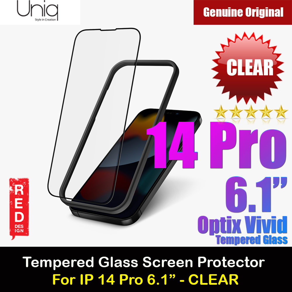 Picture of Uniq Optix Vivid HD Clear 2.85D Tempered Glass Screen Protector for iPhone 14 Pro 6.1 (HD Clear) Apple iPhone 14 Pro 6.1- Apple iPhone 14 Pro 6.1 Cases, Apple iPhone 14 Pro 6.1 Covers, iPad Cases and a wide selection of Apple iPhone 14 Pro 6.1 Accessories in Malaysia, Sabah, Sarawak and Singapore 