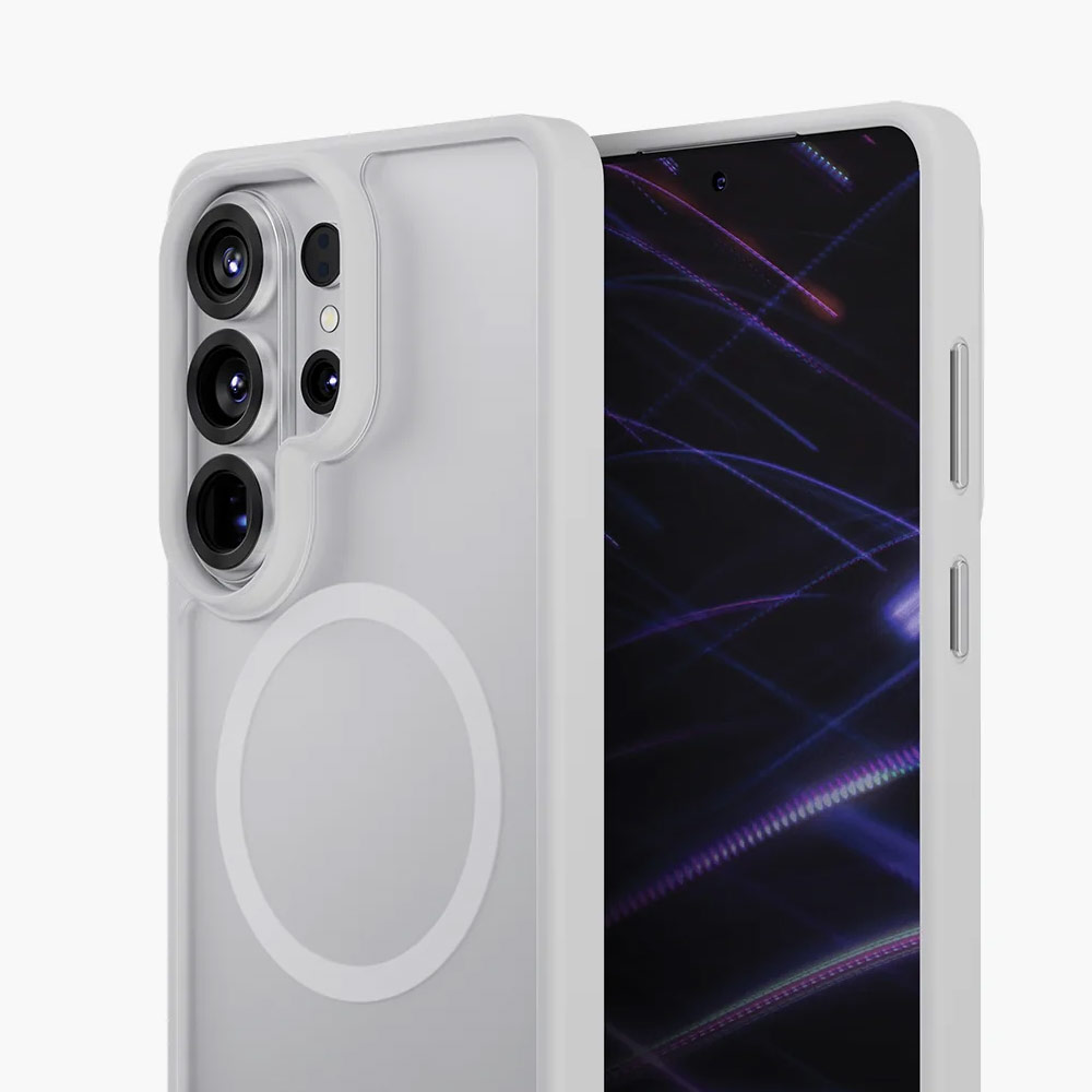 Picture of Samsung Galaxy S26 Ultra Case | Uniq Hybrid Veren with MagClick Charging Matte Frosted Case for Samsung Galaxy S26 Ultra (Chalk Frost)