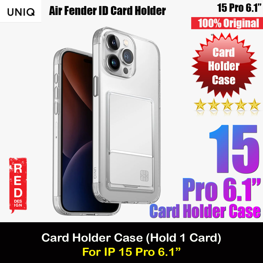 Picture of Uniq Air Fender ID Card Holder Protection Case for iPhone 15 Pro 6.1 (Clear) Apple iPhone 15 Pro 6.1- Apple iPhone 15 Pro 6.1 Cases, Apple iPhone 15 Pro 6.1 Covers, iPad Cases and a wide selection of Apple iPhone 15 Pro 6.1 Accessories in Malaysia, Sabah, Sarawak and Singapore 