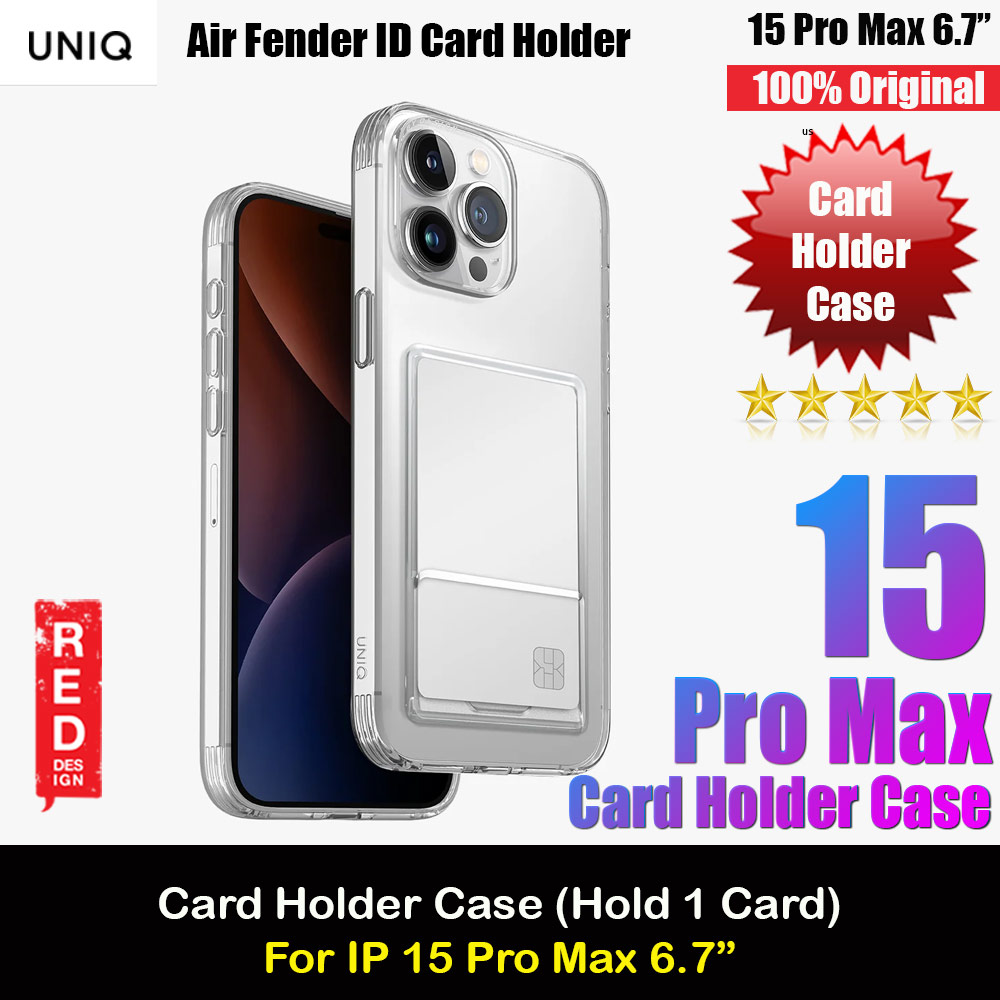 Picture of Uniq Air Fender ID Card Holder Protection Case for iPhone 15 Pro Max 6.7 (Clear) Apple iPhone 15 Pro Max 6.7- Apple iPhone 15 Pro Max 6.7 Cases, Apple iPhone 15 Pro Max 6.7 Covers, iPad Cases and a wide selection of Apple iPhone 15 Pro Max 6.7 Accessories in Malaysia, Sabah, Sarawak and Singapore 