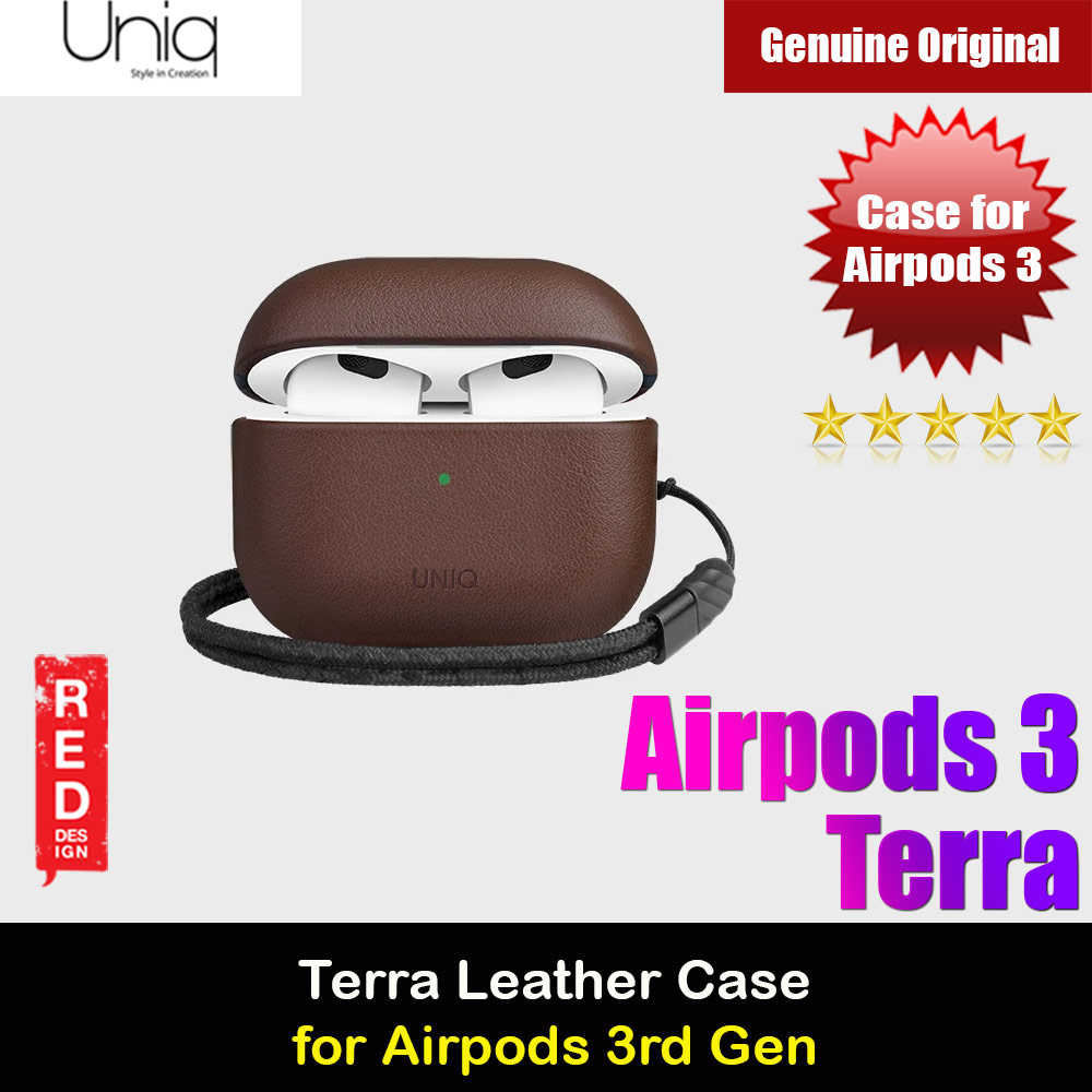 Picture of Uniq Terra Airpod Genuine Leather Snap Case with Braided Wrist Strap for Airpods 3 Airpods 3rd Gen (Sepia Brown) Apple Airpods 3- Apple Airpods 3 Cases, Apple Airpods 3 Covers, iPad Cases and a wide selection of Apple Airpods 3 Accessories in Malaysia, Sabah, Sarawak and Singapore 