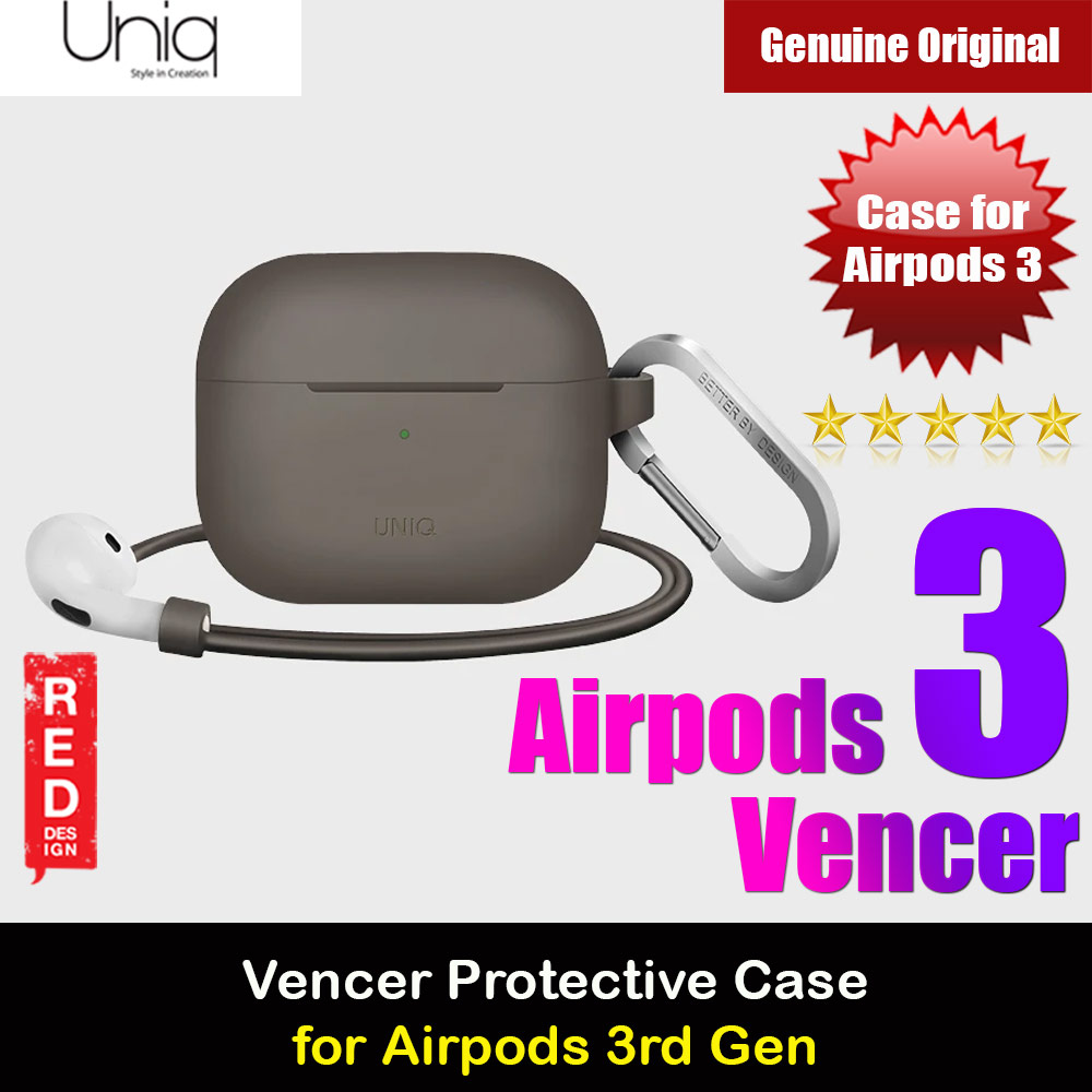 Picture of Uniq Vencer Airpods 3 High Quality Premium Silicone Case with Aluminium Carabiner for Airpods 3 Airpods 3rd Gen (Dark Sand Beige) Apple Airpods 3- Apple Airpods 3 Cases, Apple Airpods 3 Covers, iPad Cases and a wide selection of Apple Airpods 3 Accessories in Malaysia, Sabah, Sarawak and Singapore 