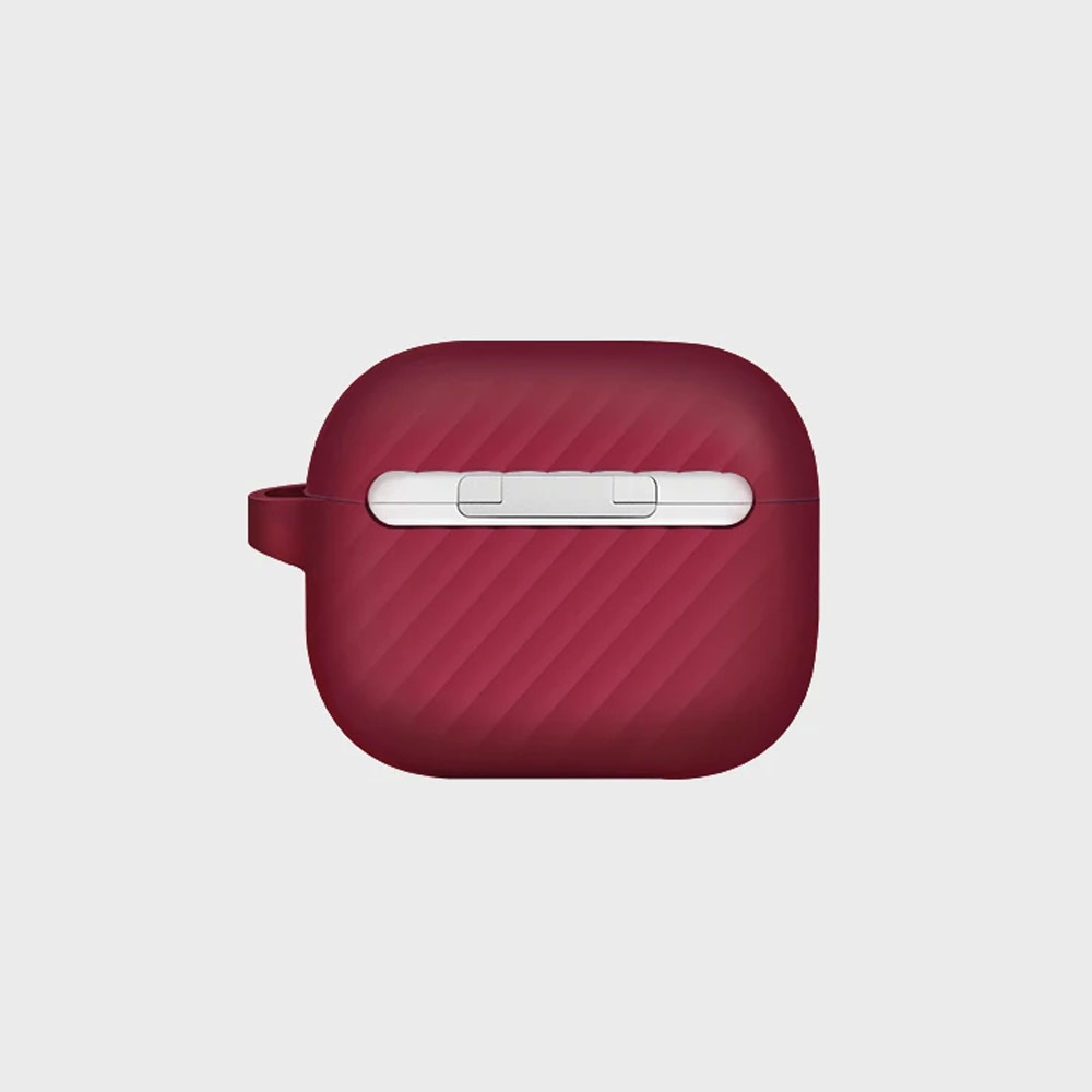 Picture of Apple Airpods 3 Case | Uniq Vencer Airpods 3 High Quality Premium Silicone Case with Aluminium Carabiner for Airpods 3 Airpods 3rd Gen (Burgundy Maroon)