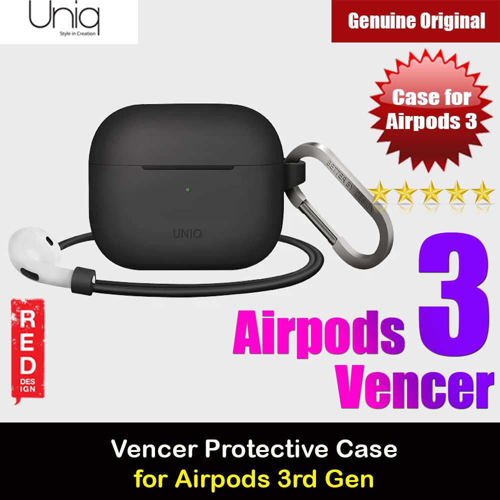 Picture of Uniq Vencer Airpods 3 High Quality Premium Silicone Case with Aluminium Carabiner for Airpods 3 Airpods 3rd Gen (Dark Grey) Apple Airpods 3- Apple Airpods 3 Cases, Apple Airpods 3 Covers, iPad Cases and a wide selection of Apple Airpods 3 Accessories in Malaysia, Sabah, Sarawak and Singapore 