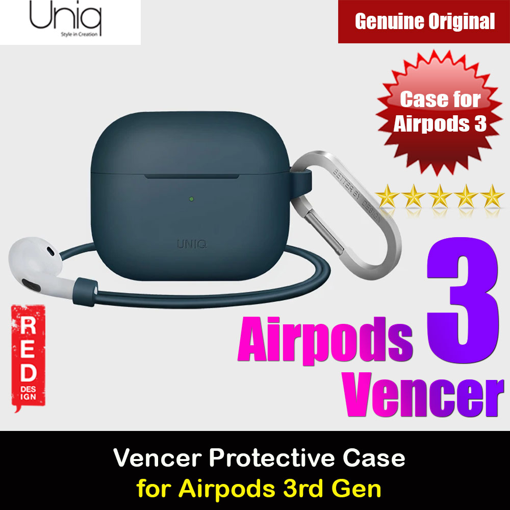 Picture of Uniq Vencer Airpods 3 High Quality Premium Silicone Case with Aluminium Carabiner for Airpods 3 Airpods 3rd Gen (Nautical Blue) Apple Airpods 3- Apple Airpods 3 Cases, Apple Airpods 3 Covers, iPad Cases and a wide selection of Apple Airpods 3 Accessories in Malaysia, Sabah, Sarawak and Singapore 