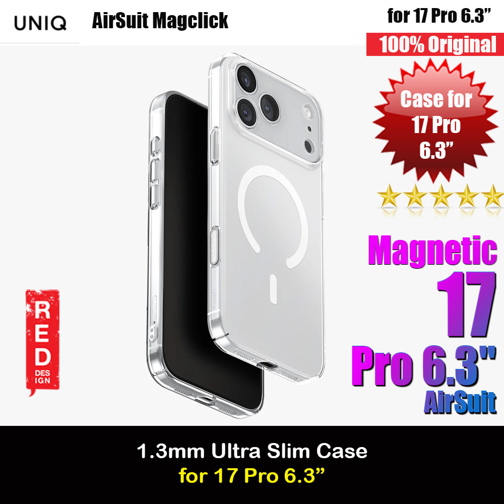 Picture of Uniq Airsuit Magclick Ultra Slim Protection Case for iPhone 17 Pro 6.3 (Clear) Apple iPhone 17 Pro 6.3- Apple iPhone 17 Pro 6.3 Cases, Apple iPhone 17 Pro 6.3 Covers, iPad Cases and a wide selection of Apple iPhone 17 Pro 6.3 Accessories in Malaysia, Sabah, Sarawak and Singapore 