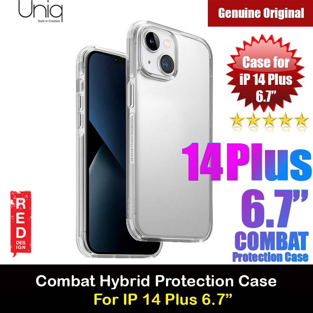 Picture of Uniq Combat Hybrid Ultra Tough Drop Protection Case for iPhone 14 Plus 6.7 (Crystal Clear) Apple iPhone 14 Plus 6.7- Apple iPhone 14 Plus 6.7 Cases, Apple iPhone 14 Plus 6.7 Covers, iPad Cases and a wide selection of Apple iPhone 14 Plus 6.7 Accessories in Malaysia, Sabah, Sarawak and Singapore 