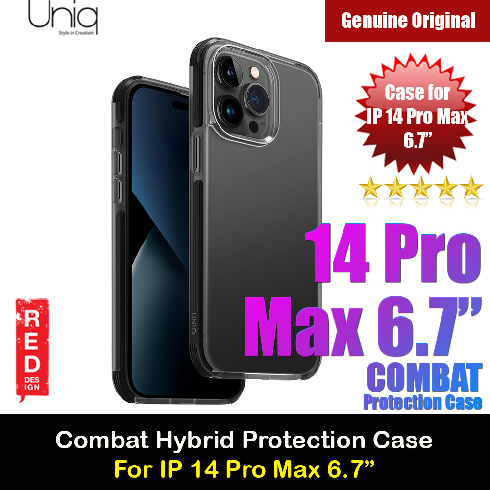 Picture of Uniq Combat Hybrid Ultra Tough Drop Protection Case for iPhone 14 Pro Max 6.7 (Carbon Black) Apple iPhone 14 Pro Max 6.7- Apple iPhone 14 Pro Max 6.7 Cases, Apple iPhone 14 Pro Max 6.7 Covers, iPad Cases and a wide selection of Apple iPhone 14 Pro Max 6.7 Accessories in Malaysia, Sabah, Sarawak and Singapore 