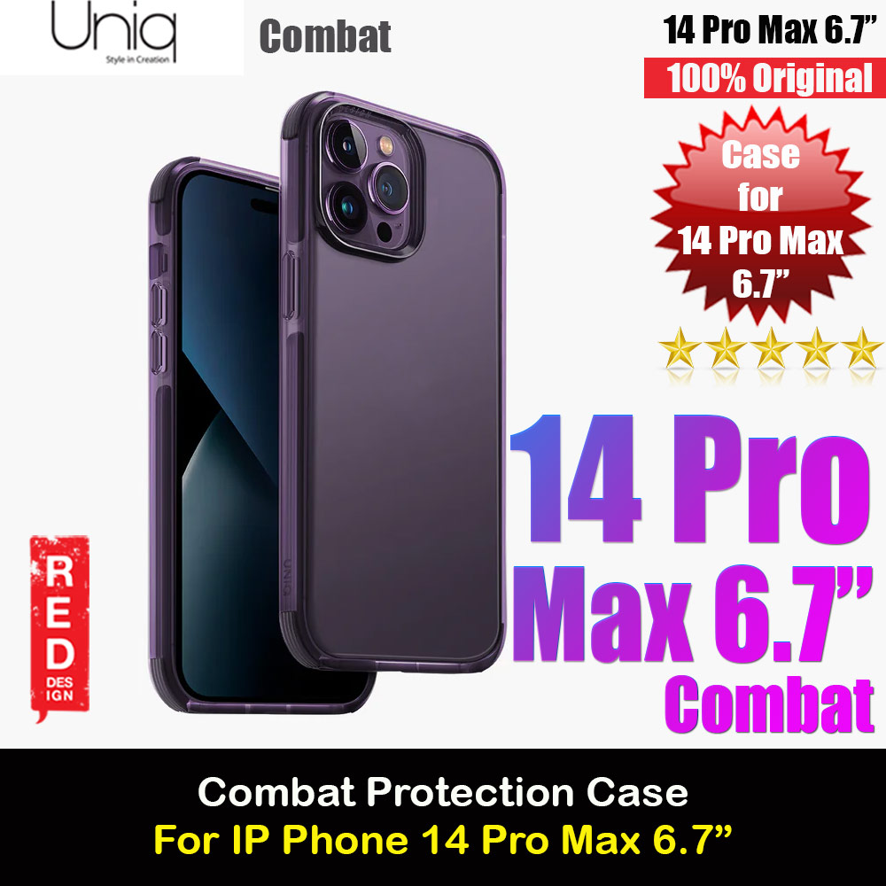 Picture of Uniq Combat Hybrid Ultra Tough Drop Protection Case for iPhone 14 Pro Max 6.7 (Purple) Apple iPhone 14 Pro Max 6.7- Apple iPhone 14 Pro Max 6.7 Cases, Apple iPhone 14 Pro Max 6.7 Covers, iPad Cases and a wide selection of Apple iPhone 14 Pro Max 6.7 Accessories in Malaysia, Sabah, Sarawak and Singapore 