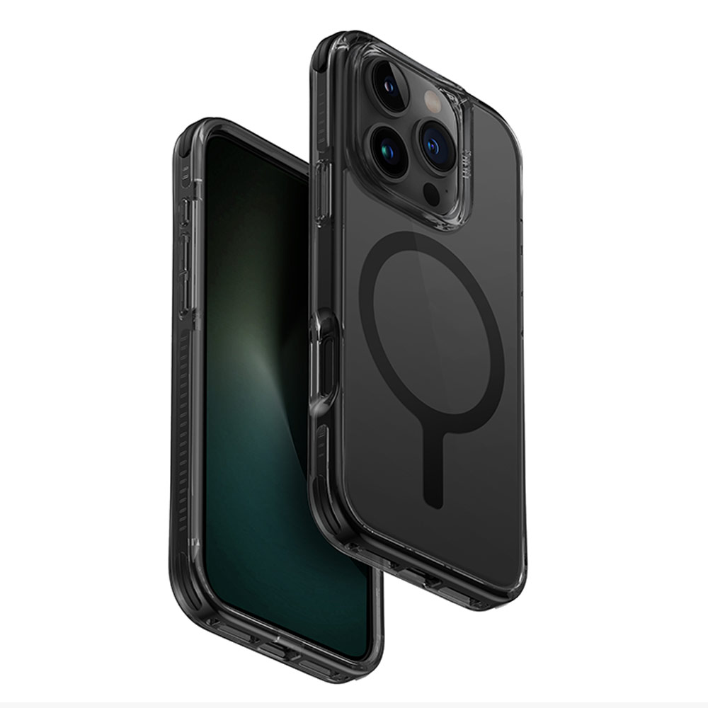 Picture of Apple iPhone 16 Pro 6.3 Case | Uniq Magclick Combat Hybrid Ultra Tough Drop Protection Magnetic Charge Compatible Case for iPhone 16 Pro 6.3 (Black)