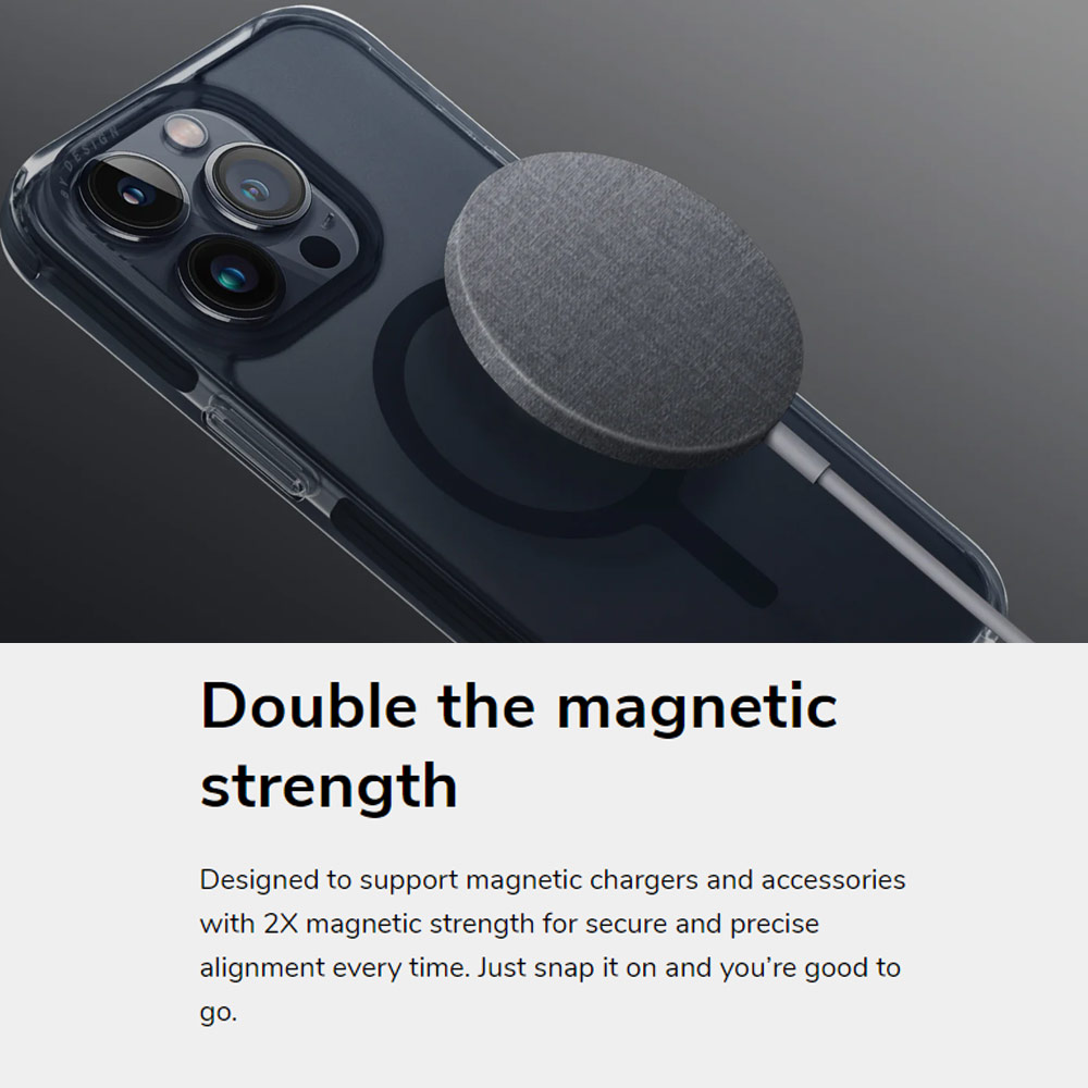 Picture of Apple iPhone 15 Pro 6.1 Case | Uniq Magclick Combat Hybrid Ultra Tough Drop Protection Magnetic Charge Compatible Case for iPhone 15 Pro 6.1 (Grey)
