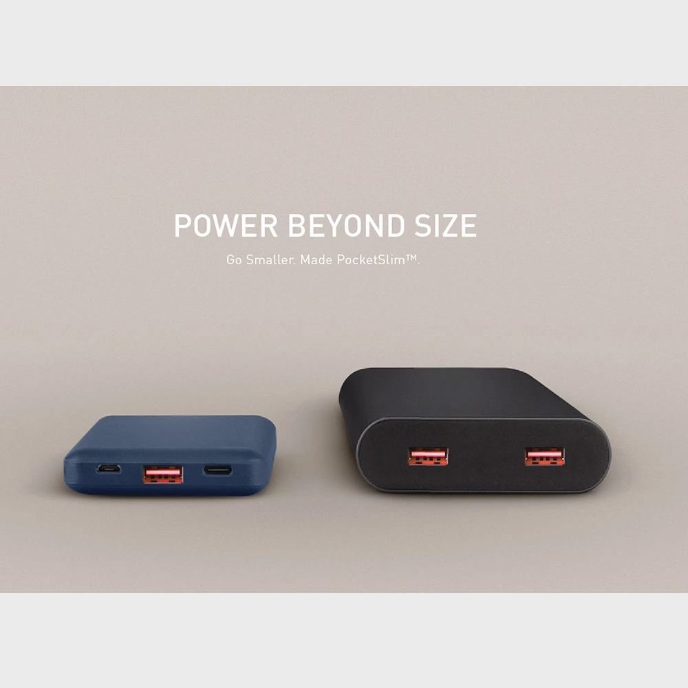 Picture of Uniq FUELE MINI POCKETSLIM 18W Power Delivery Fast Charge Power Bank Travel Slim Power Bank with Type C Fast Charge Input Output (Blue)